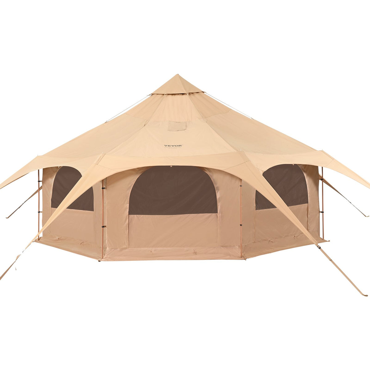 Палатка VEVOR Canvas, 4 сезона 5 м с отверстием для плиты, дышащая юрта на 8 человек, семейный кемпинг, охота на природе и вечеринки