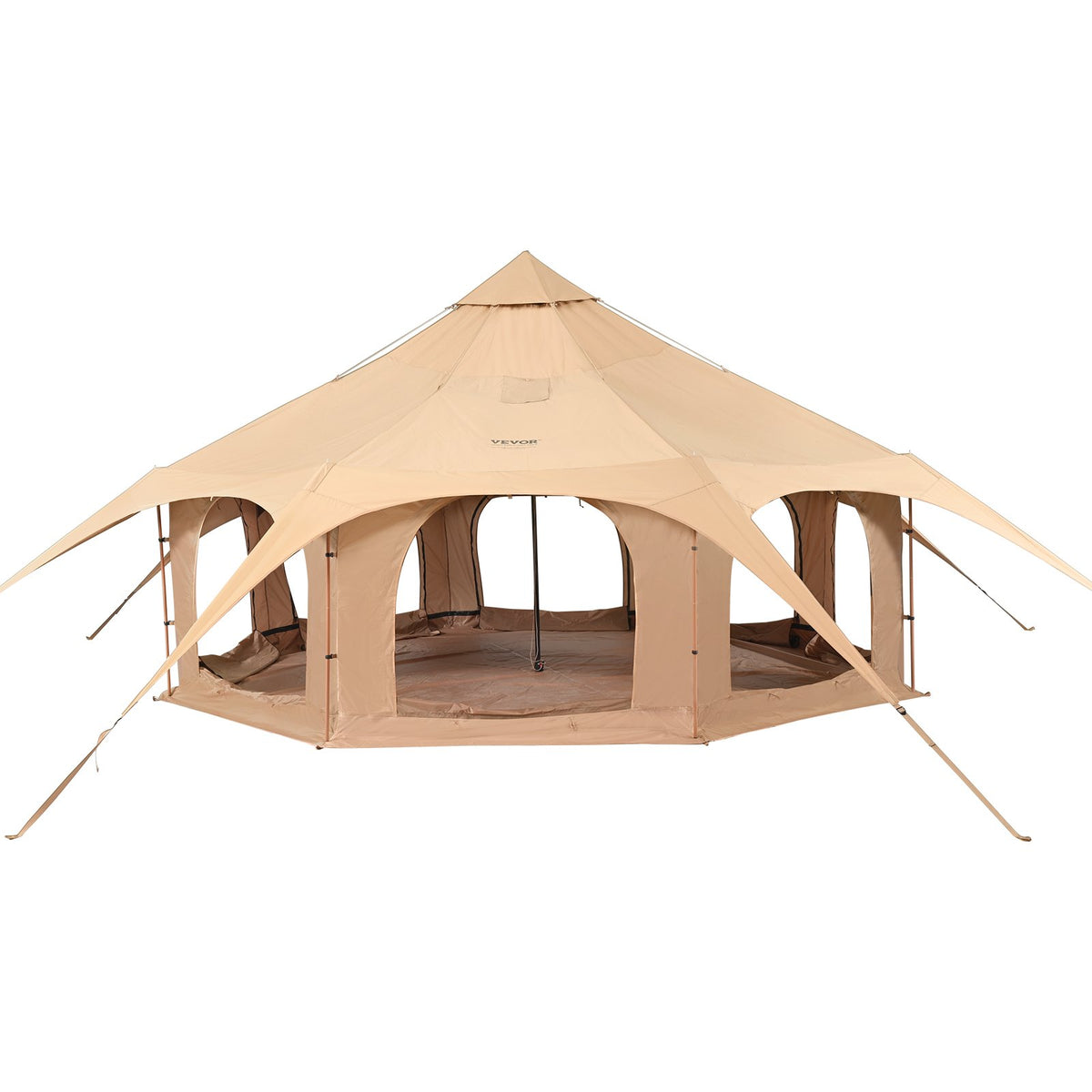 Палатка VEVOR Canvas, 4 сезона 5 м с отверстием для плиты, дышащая юрта на 8 человек, семейный кемпинг, охота на природе и вечеринки