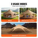 VEVOR Audekla Telts, 4 Sezonu 5 m  ar Krāsns Pieslēgvietu, Elpojoša Jurta līdz 8 Personām, Ģimenes Kempings, Āra Medībām un Ballītēm