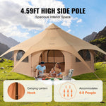 Палатка VEVOR Canvas, 4 сезона 5 м с отверстием для плиты, дышащая юрта на 8 человек, семейный кемпинг, охота на природе и вечеринки