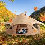 Палатка VEVOR Canvas, 4 сезона 5 м с отверстием для плиты, дышащая юрта на 8 человек, семейный кемпинг, охота на природе и вечеринки