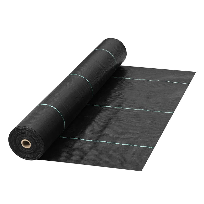 VEVOR Nezāļu ierobežošanas ainavu audums 0,91 x 91,4 m, 197 g/m² pastiprināts austs ģeotekstils dārzam un terasei, melns