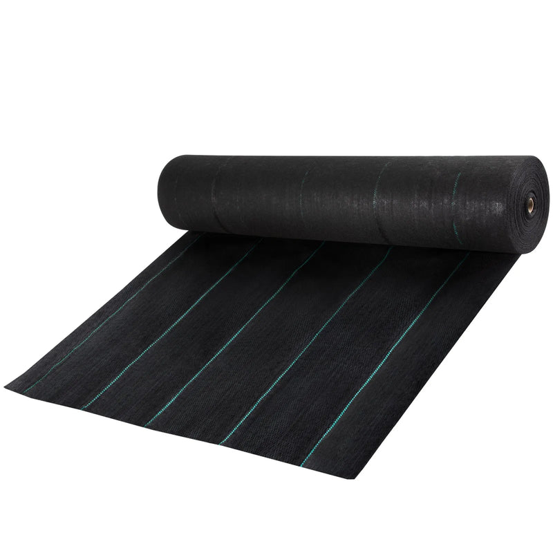 VEVOR Nezāļu ierobežošanas ainavu audums 0,91 x 91,4 m, 197 g/m² pastiprināts austs ģeotekstils dārzam un terasei, melns