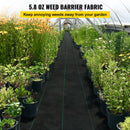 VEVOR Nezāļu ierobežošanas ainavu audums 0,91 x 91,4 m, 197 g/m² pastiprināts austs ģeotekstils dārzam un terasei, melns