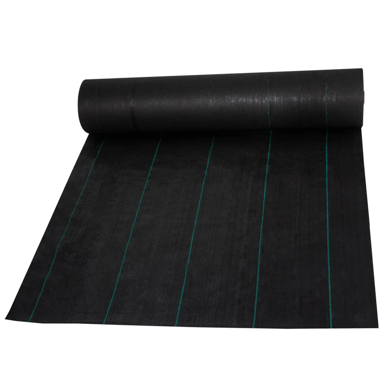 VEVOR Nezāļu ierobežošanas ainavu audums 0,91 x 91,4 m, 197 g/m² pastiprināts austs ģeotekstils dārzam un terasei, melns