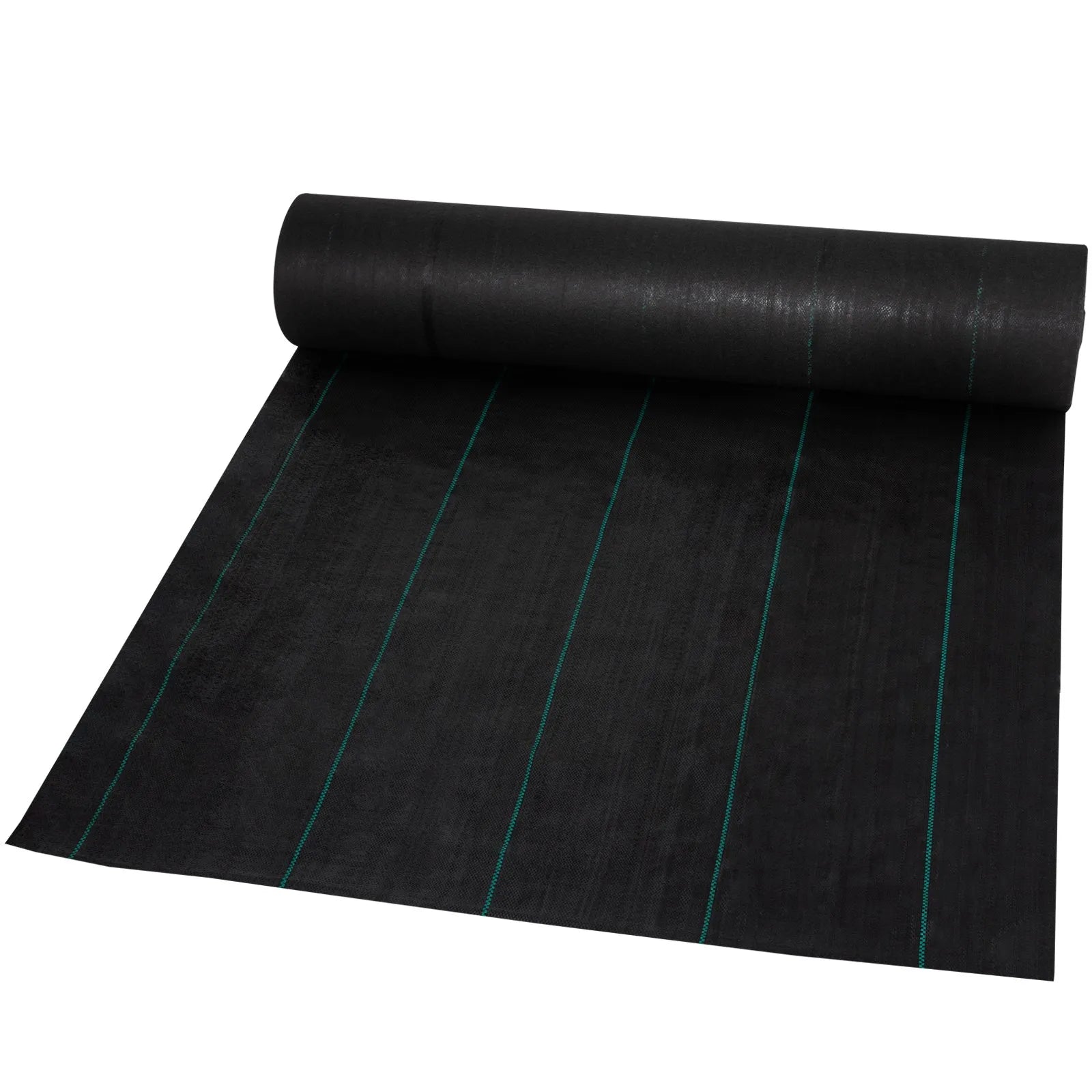 VEVOR dārza pretnezāļu ģeotekstila audums 197 g/m², 120 × 3048 cm, smagas noslodzes ainavu segums dārza zemes pārklājumam, melns