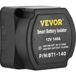VEVOR automātiska divu akumulatoru atdalīšanas sistēma, 12 V, ar 140 A sprieguma jutīgo releju (VSR) un 6 m kabeli, saderīga ar kemperiem, laivām, automobiļiem, kravas un apvidus transportlīdzekļiem