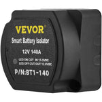 VEVOR automātiska divu akumulatoru atdalīšanas sistēma, 12 V, ar 140 A sprieguma jutīgo releju (VSR) un 6 m kabeli, saderīga ar kemperiem, laivām, automobiļiem, kravas un apvidus transportlīdzekļiem