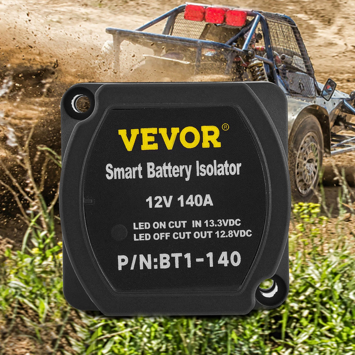 VEVOR divu akumulatoru uzlādes releja komplekts, 12V, 4 m, automātisks akumulatoru atdalītāja komplekts ar 140A sprieguma sensora releju (VSR), piemērots RV, laivām, automašīnām, kravas automašīnām, kemperiem, jahtām, ATV, UTV un darbnīcām.