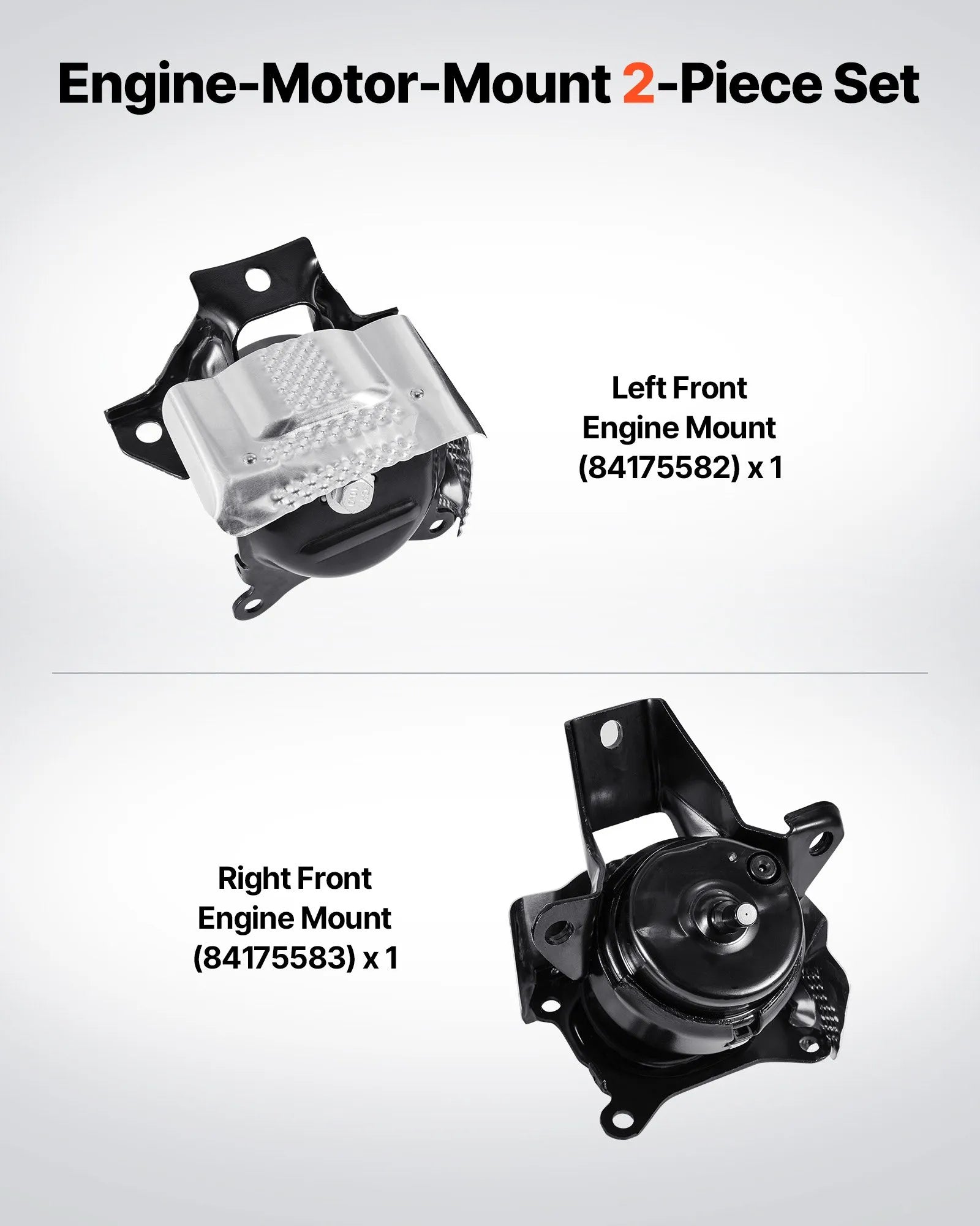 VEVOR dzinēja motora balstu nomaiņas komplekts, 2 gab., priekšējais kreisais un labais balsts, saderīgs ar Chevrolet Silverado 1500 2014–2018, 5,3 l V8, OE 84175582 un 84175583 nomaiņa