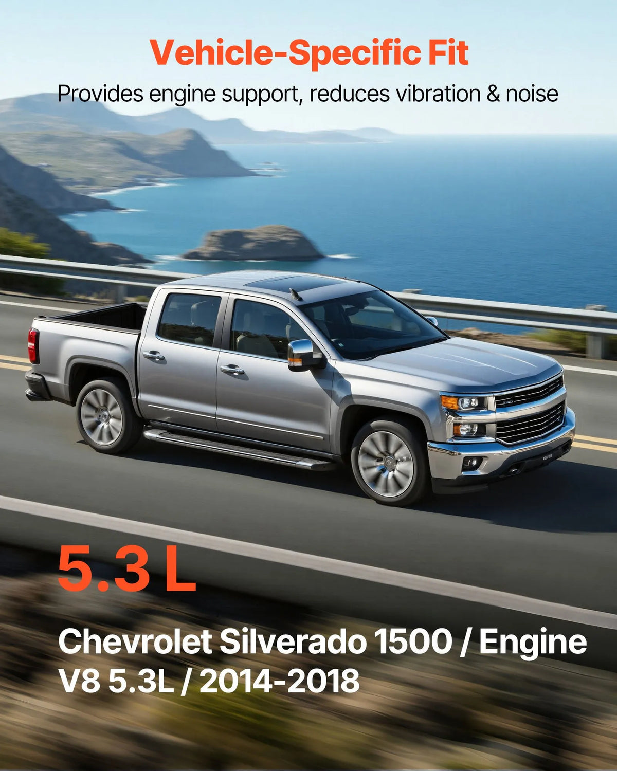 VEVOR dzinēja motora balstu nomaiņas komplekts, 2 gab., priekšējais kreisais un labais balsts, saderīgs ar Chevrolet Silverado 1500 2014–2018, 5,3 l V8, OE 84175582 un 84175583 nomaiņa