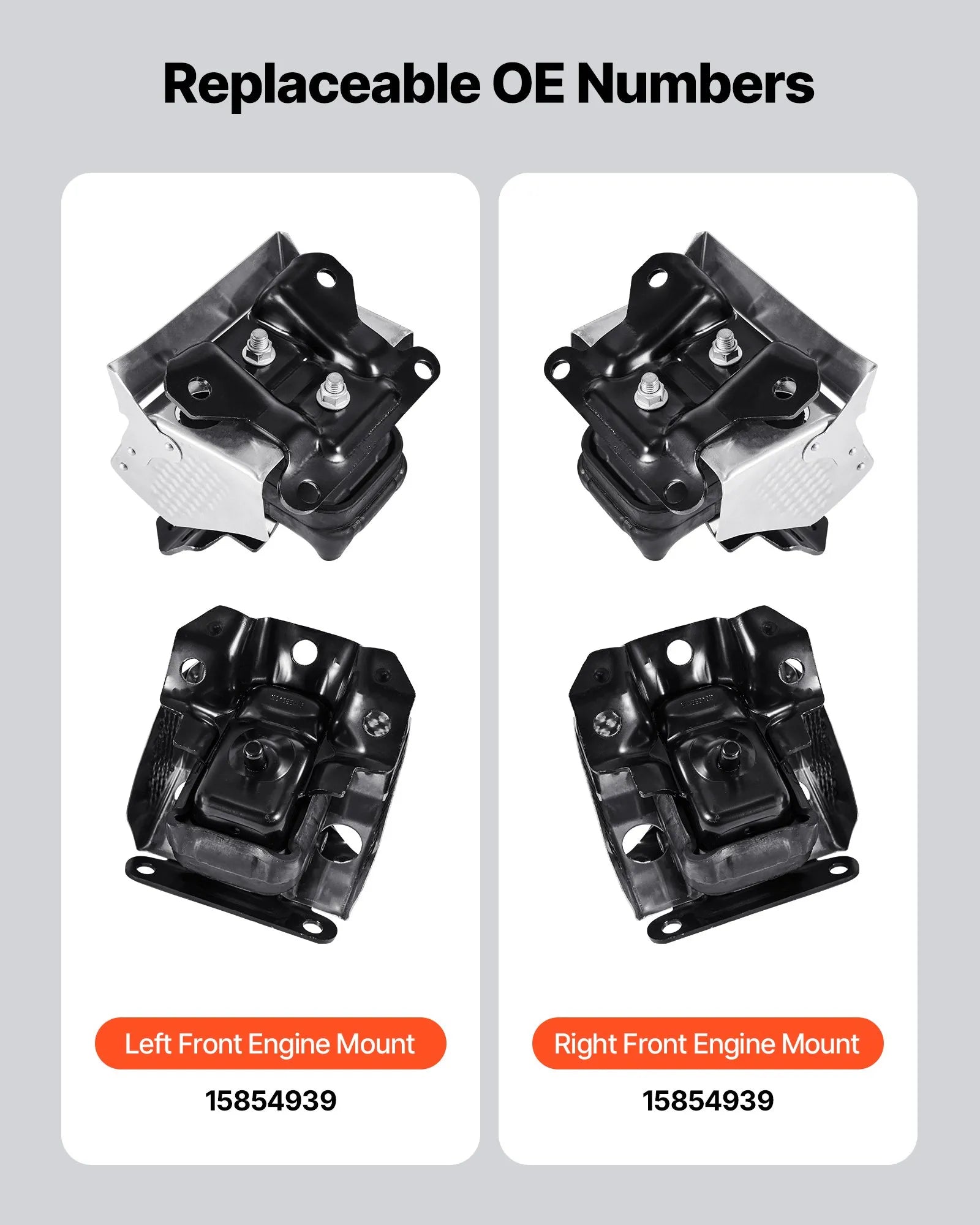 VEVOR dzinēja motora balstu nomaiņas komplekts, 2 gab., saderīgs ar Chevrolet Silverado 1500 2007–2013, 5.3L V8, priekšējie kreisais un labais balsts, OE A5365 nomaiņa