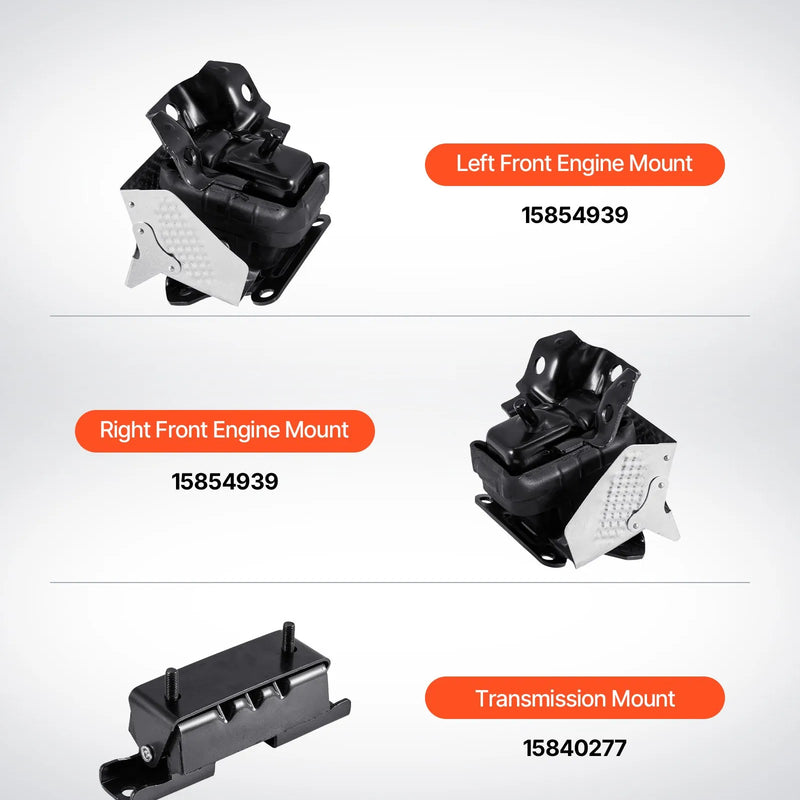 VEVOR dzinēja un transmisijas balstu komplekts, 3 gab., saderīgs ar 2007–2013 Chevrolet Silverado 1500 5.3L V8, OE nomaiņa A5365, A5365, A2638, nodrošina drošu un stabilu balstu.