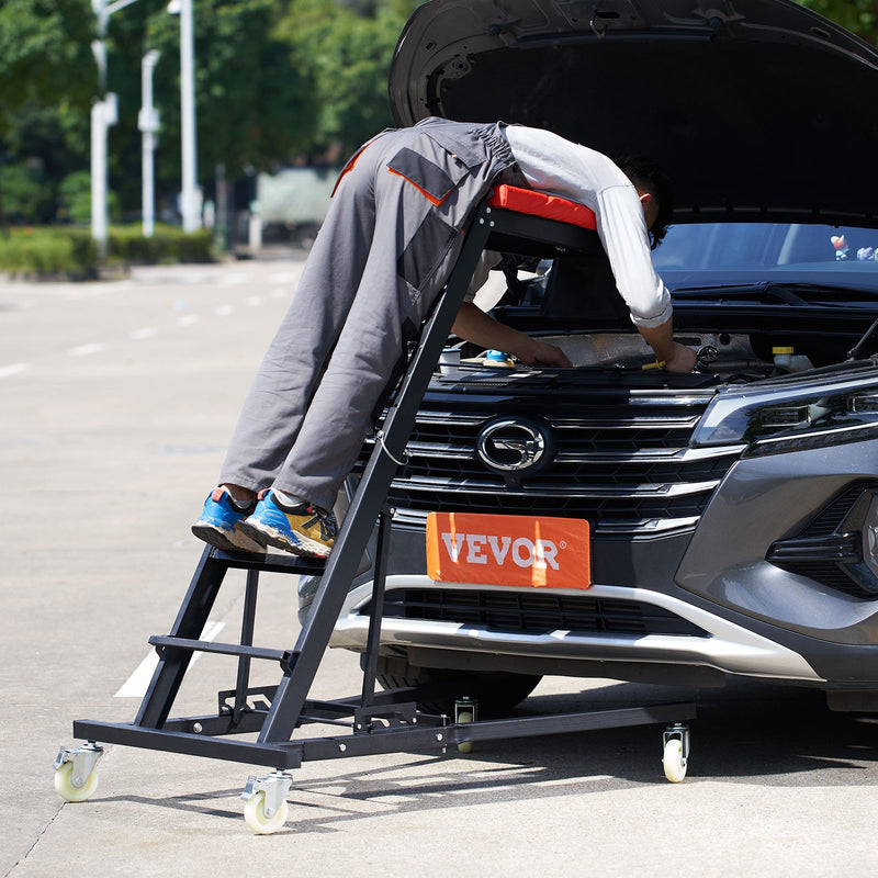 VEVOR autode ülemine roomik, reguleeritav kõrgus 1219-1930 mm, 180 kg võimalus, 4 pöörlevat ratast, kokkupandav vastupidav roomik remondiks