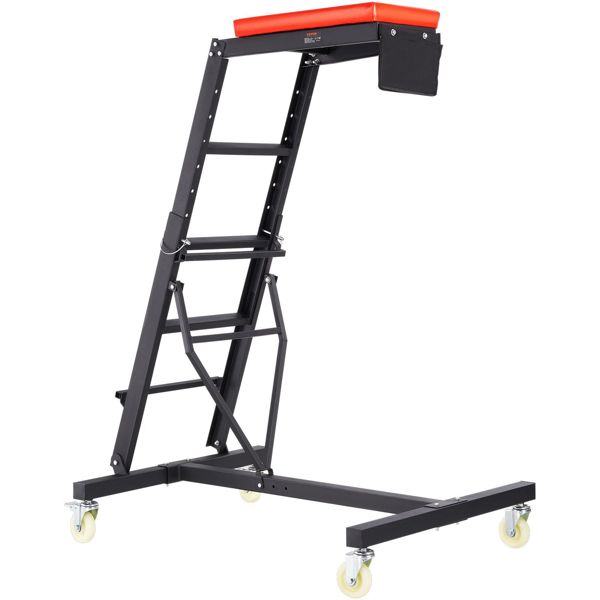 Кресло-коляска VEVOR High Auto Repair Wheelchair, регулируемая 126-192 см, 181 кг, 4 поворотных колеса, складная, сверхпрочная