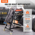 VEVOR augšējais mehāniķa guļamkrēsls motora apkopei, regulējams augstums 1160–1680 mm, kravnesība 181 kg, ar 4 rotējošiem ritenīšiem, smagsvara konstrukcija, paredzēts auto remontam un apkopei