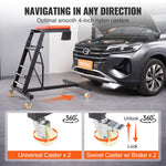 VEVOR augšējais mehāniķa guļamkrēsls motora apkopei, regulējams augstums 1160–1680 mm, kravnesība 181 kg, ar 4 rotējošiem ritenīšiem, smagsvara konstrukcija, paredzēts auto remontam un apkopei