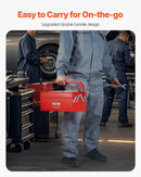 Металлический ящик для инструментов 35,6 см, 2 яруса, 3 отделения, складной переносной с ручкой и замком, сталь с порошковым покрытием, красный