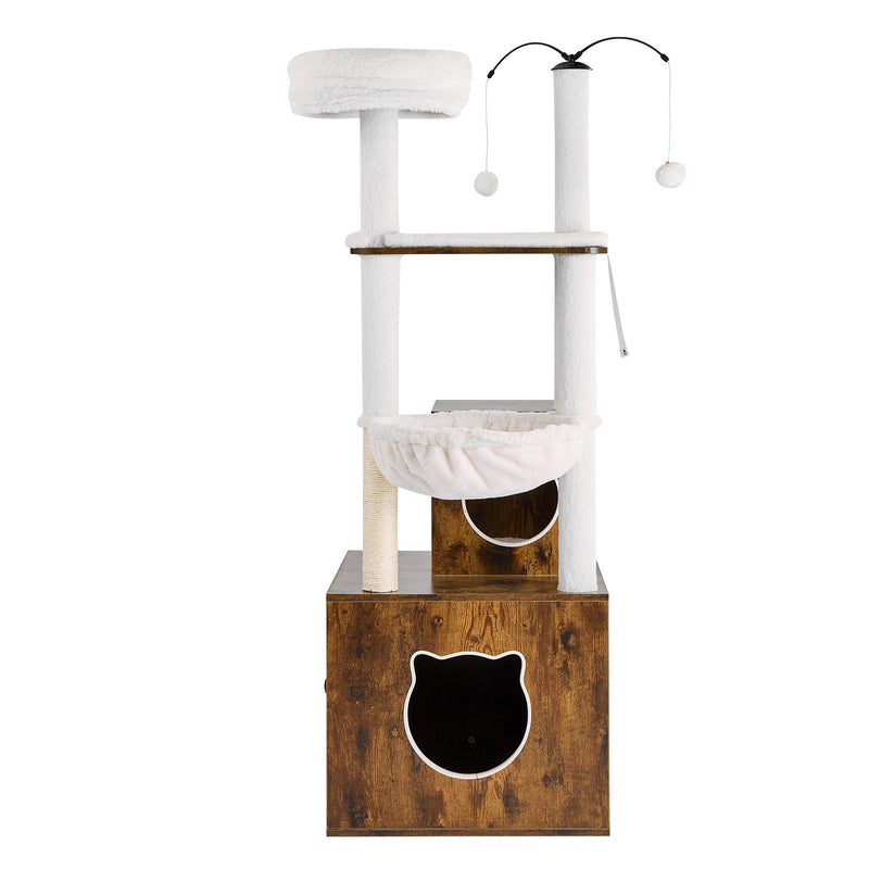 VEVOR kaķu rāpšanās koks, kaķu skrāpēšanas koks, spēļu koks, 580x500x1400 mm
