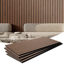 VEVOR koka līstu akustiskie paneļi, 600 × 1200 mm, MDF akcenta koka sienas paneļi modernam interjeram, mākslīgā koka sienas paneļi stilīgam dekoram un trokšņu samazināšanai, valrieksta krāsā