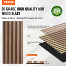 VEVOR koka līstu akustiskie paneļi, 600 × 1200 mm, MDF akcenta koka sienas paneļi modernam interjeram, mākslīgā koka sienas paneļi stilīgam dekoram un trokšņu samazināšanai, valrieksta krāsā