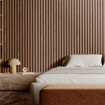 VEVOR koka līstu akustiskie paneļi, 600 × 1200 mm, MDF akcenta koka sienas paneļi modernam interjeram, mākslīgā koka sienas paneļi stilīgam dekoram un trokšņu samazināšanai, valrieksta krāsā