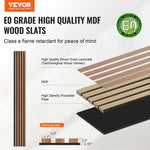 VEVOR koka līstu akustiskie paneļi, 200 × 2400 mm, MDF akcenta koka sienas paneļi modernam interjeram, mākslīgā koka sienas paneļi stilīgam dekoram un trokšņu samazināšanai, valrieksta krāsā