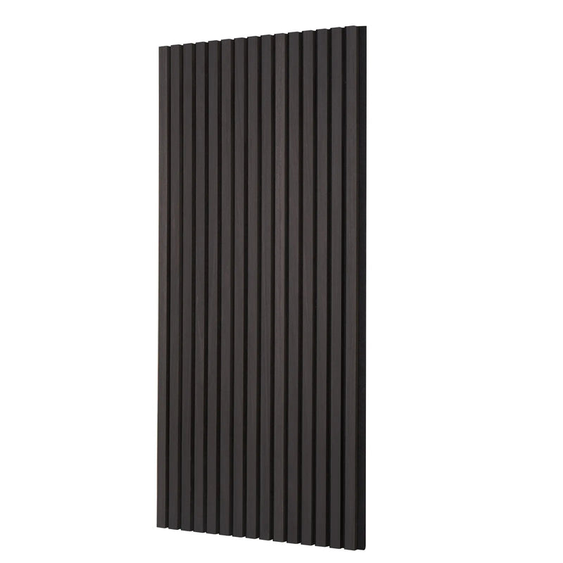 VEVOR koka līstu akustiskie paneļi, 600 × 1200 mm, MDF akcenta koka sienas paneļi modernam interjera dekoram, mākslīgā koka sienas paneļi trokšņu samazināšanai, melnā ozola krāsā
