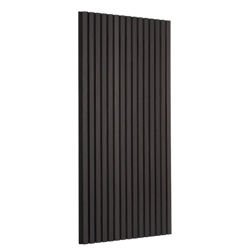 VEVOR koka līstu akustiskie paneļi, 600 × 1200 mm, MDF akcenta koka sienas paneļi modernam interjera dekoram, mākslīgā koka sienas paneļi trokšņu samazināšanai, melnā ozola krāsā