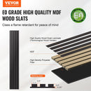 VEVOR koka līstu akustiskie paneļi, 200 × 2400 mm, MDF akcenta sienas paneļi modernam interjera dizainam, mākslīgā koka sienas paneļi trokšņu samazināšanai, melnā ozola krāsā