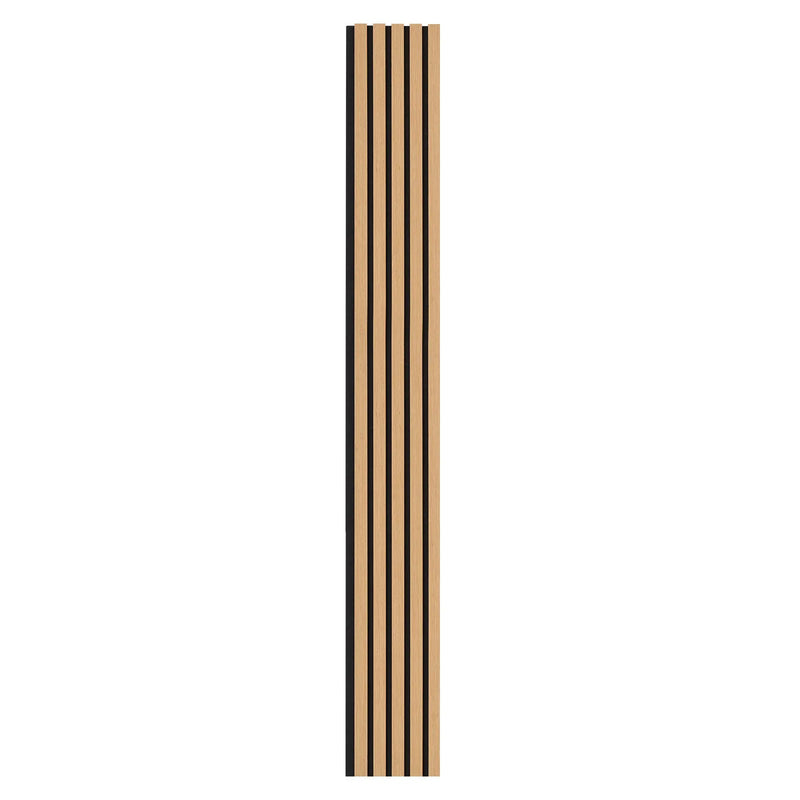 VEVOR koka līstu akustiskie paneļi, 200 × 2400 mm, MDF akcenta sienas paneļi modernam interjera dizainam, mākslīgā koka sienas paneļi trokšņu samazināšanai, gaišā ozola krāsā