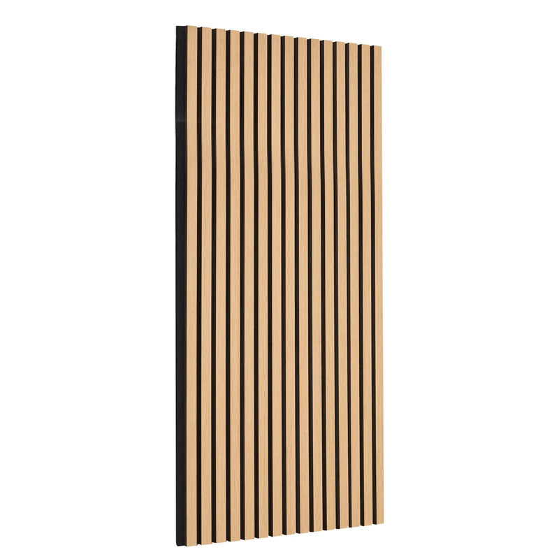VEVOR koka līstu akustiskie paneļi, 60 × 120 cm, MDF sienas dekors trokšņu samazināšanai, gaišs ozols