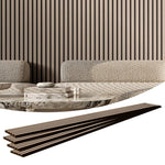 VEVOR koka līstu akustiskie paneļi, 200 × 2400 mm, MDF akcenta koka sienas paneļi modernam interjera dekoram, mākslīgā koka sienas paneļi trokšņu samazināšanai, sudrabkoka krāsā