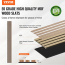 VEVOR koka līstu akustiskie paneļi, 200 × 2400 mm, MDF akcenta koka sienas paneļi modernam interjera dekoram, mākslīgā koka sienas paneļi trokšņu samazināšanai, sudrabkoka krāsā