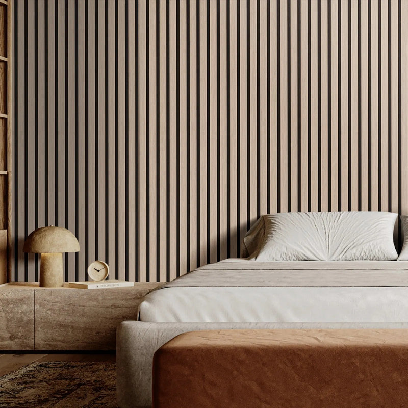 VEVOR koka līstu akustiskie paneļi, 200 × 2400 mm, MDF akcenta koka sienas paneļi modernam interjera dekoram, mākslīgā koka sienas paneļi trokšņu samazināšanai, sudrabkoka krāsā