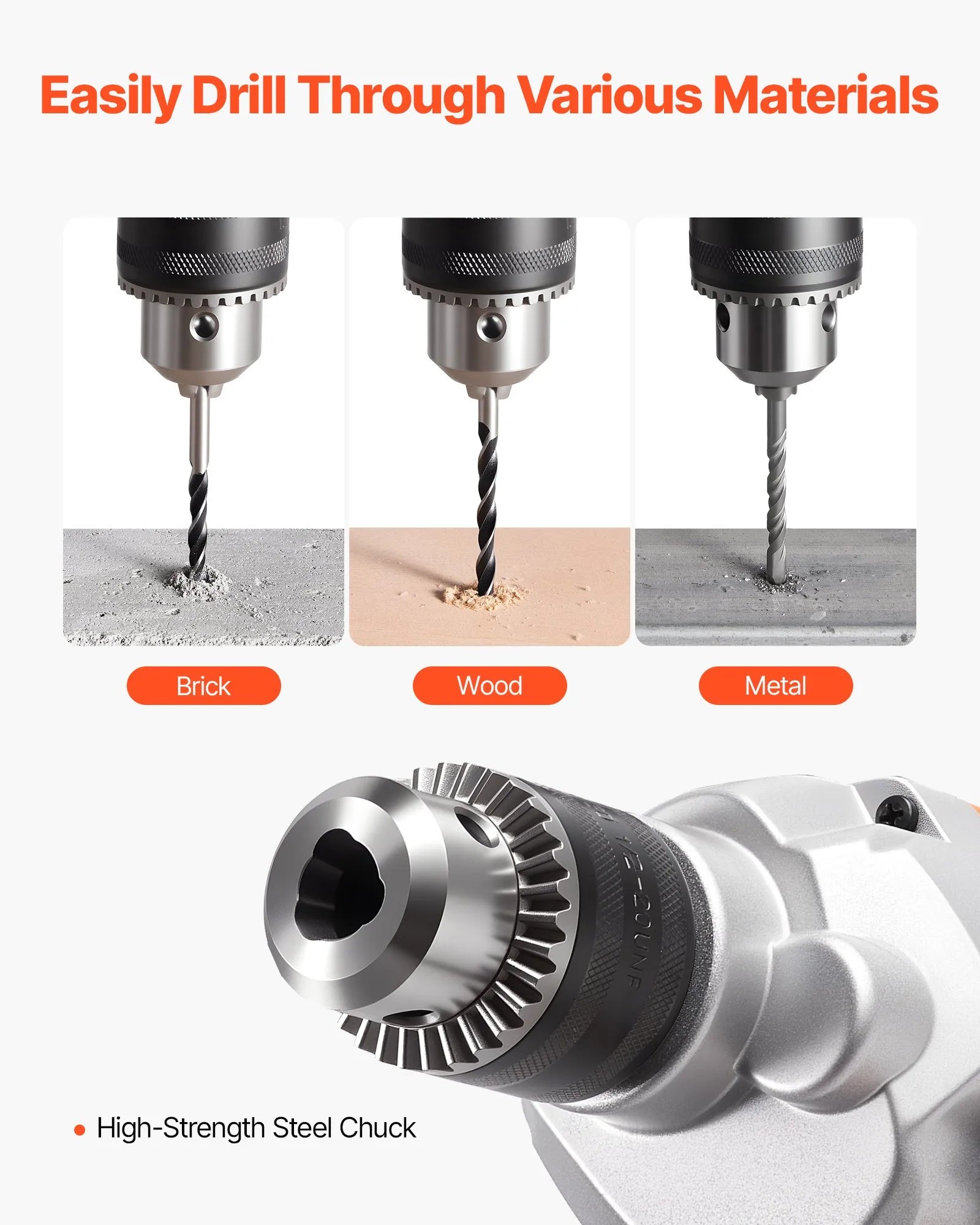 VEVOR urbjmaisītājs, 15,89 mm vadu elektriskais urbjmaisītāja komplekts, 0–750 apgr./min, 3 A maisīšanas urbjmašīna, maisīšanas iekārta ar D veida rokturi urbšanai un maisīšanai, rokas cementa maisītājs barībai, krāsai un cementam