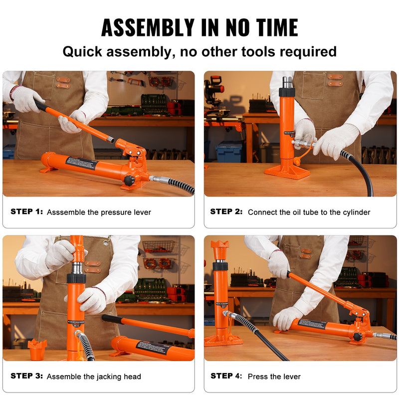 VEVOR 12 tonnu hidrauliskais domkrats ar gaisa sūkni, pacēlāju un cilindra rāmi, Porta Power remonta komplekts.
