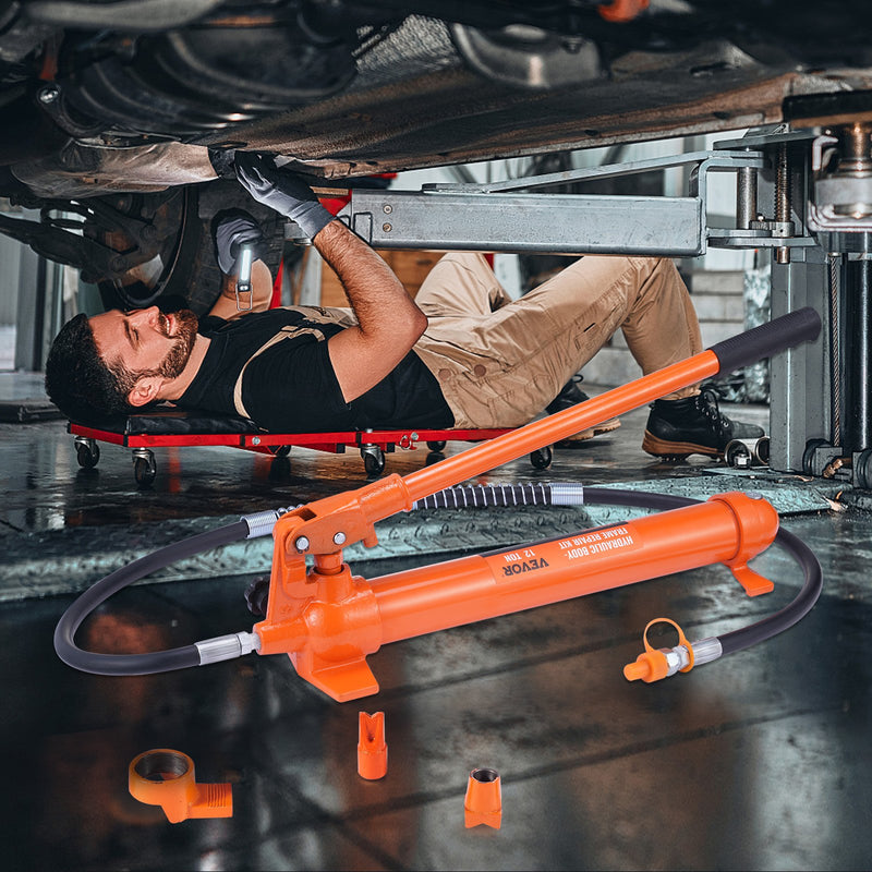 VEVOR 12 tonnu hidrauliskais domkrats ar gaisa sūkni, pacēlāju un cilindra rāmi, Porta Power remonta komplekts.