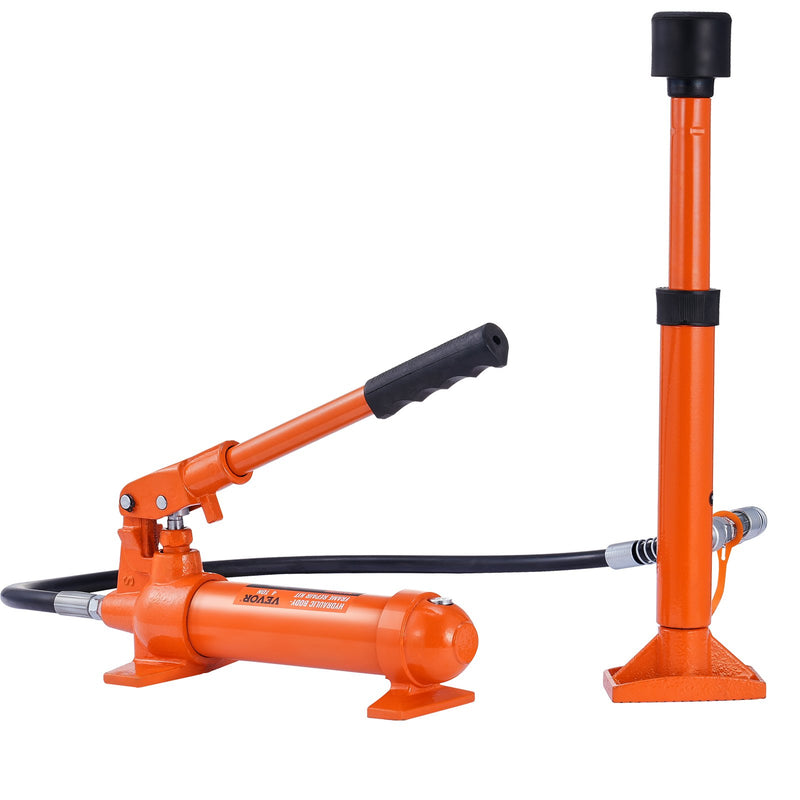 VEVOR 4 Ton Porta Power Kit - kaasaskantav hüdrauliline tõstuk koos 3,9 ft/1,2 m õlivoolikuga, autokere remondikomplekt koos hoiukastiga, sobib autode remondiks, veoautodele, põllumajandusele (8800 LBS)