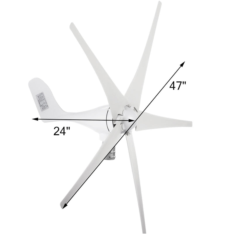 Pieejams 10 dienu laikā! VEVOR 500W Vēja Turbīna, 12V DC, Vēja Turbīnu Dzinējs ar 5 Asmeņiem, Zema Vēja Ātruma Sākšana Dārza un Ielas Apgaismojumam, ar Lādētāja Kontrolieri