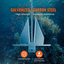 Fluke tipa enkura komplekts, 5,9 kg karsti cinkots tērauda Fluke enkurs ar 2,4 m ķēdi, 30,8 m virvi un divām 10 mm skavām, laivu enkurs mazām līdz 9 m garām laivām, piemērots jūrām, upēm un piekrastēm