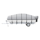 VEVOR pontona pārsegs 7010–7310 mm, 800D jūras klases PU Oksfordas audums, ar motora pārsegu un 16 stiprināšanas siksnām, piemērots platumam līdz 2590 mm, pelēks