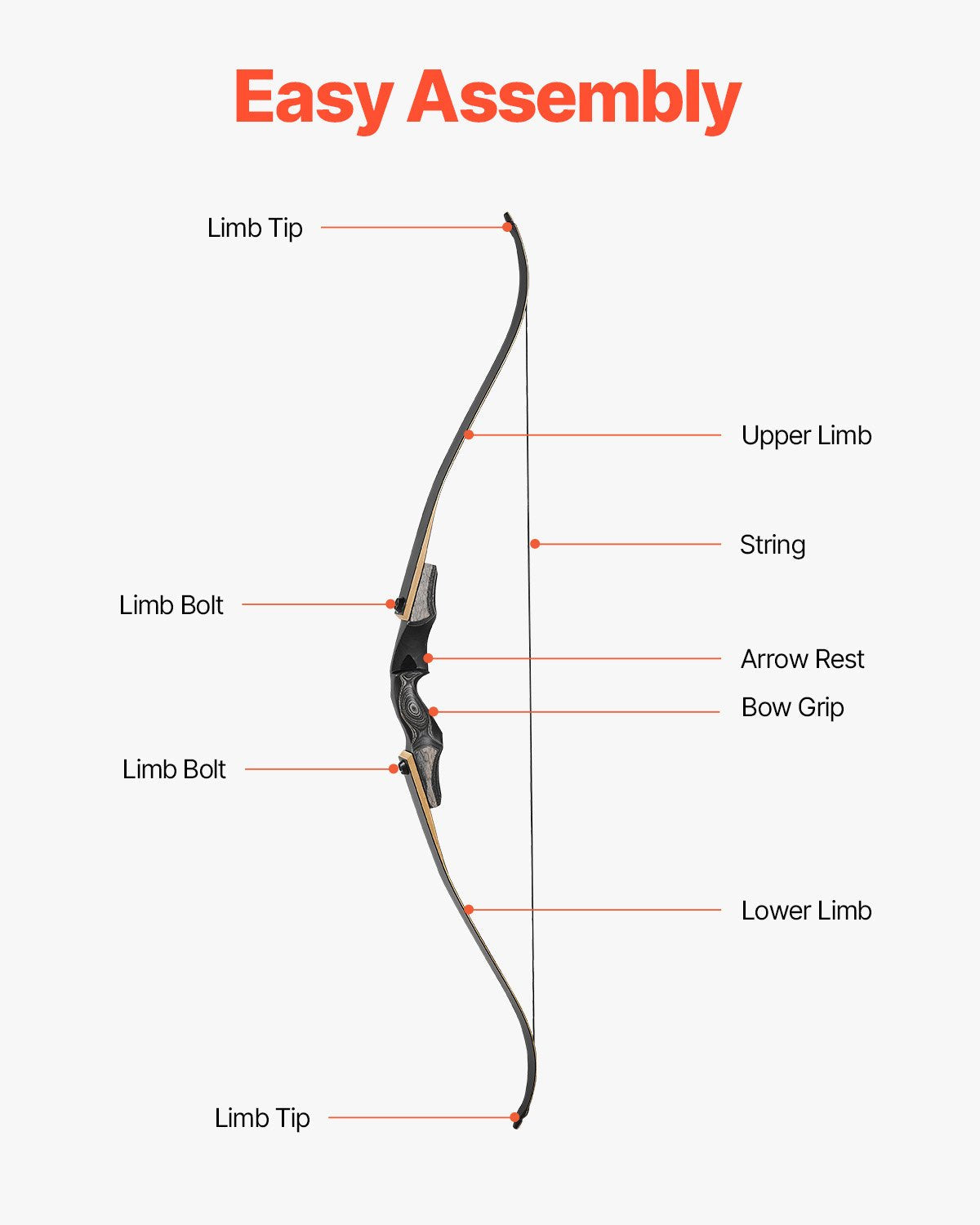 Sporta un mērķšaušanas komplekts ar recurve loku — 152 cm izjaucams koka loks labročiem ar ergonomisku rokturi, piemērots treniņiem un šaušanai mērķī (13,6 lbs), iesācējiem un pieredzējušiem