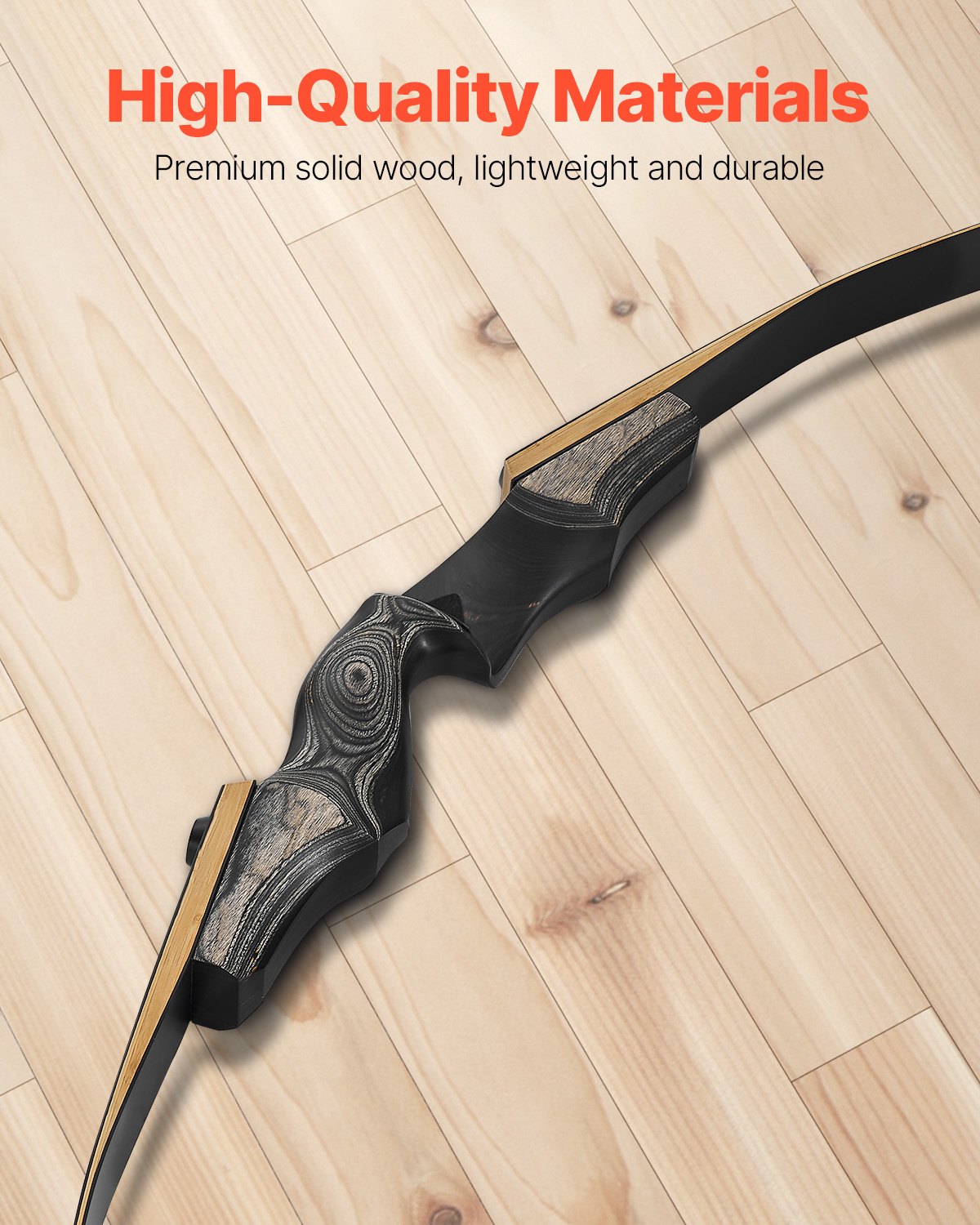 Sporta un mērķšaušanas komplekts ar recurve loku — 152 cm izjaucams koka loks labročiem ar ergonomisku rokturi, piemērots treniņiem un šaušanai mērķī (13,6 lbs), iesācējiem un pieredzējušiem