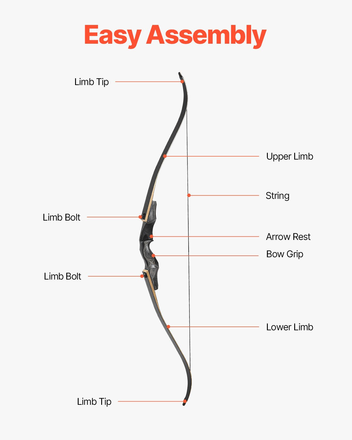 VEVOR Sporta rekursīvais loka komplekts ar treniņu šautriņām, 152 cm izjaucams koka loks ar ergonomisku rokturi – piemērots mērķšaušanai iesācējiem un pieredzējušiem lietotājiem