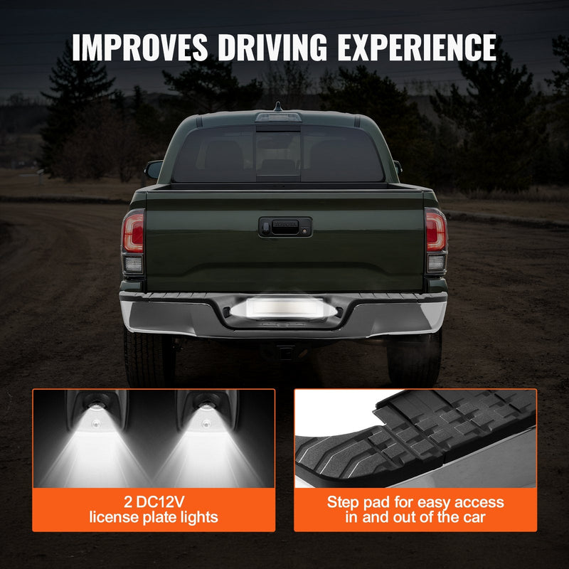 VEVOR Aizmugurējais soļu bamperis Hromēts tērauda bamperis 2007-2013 Toyota Tundra