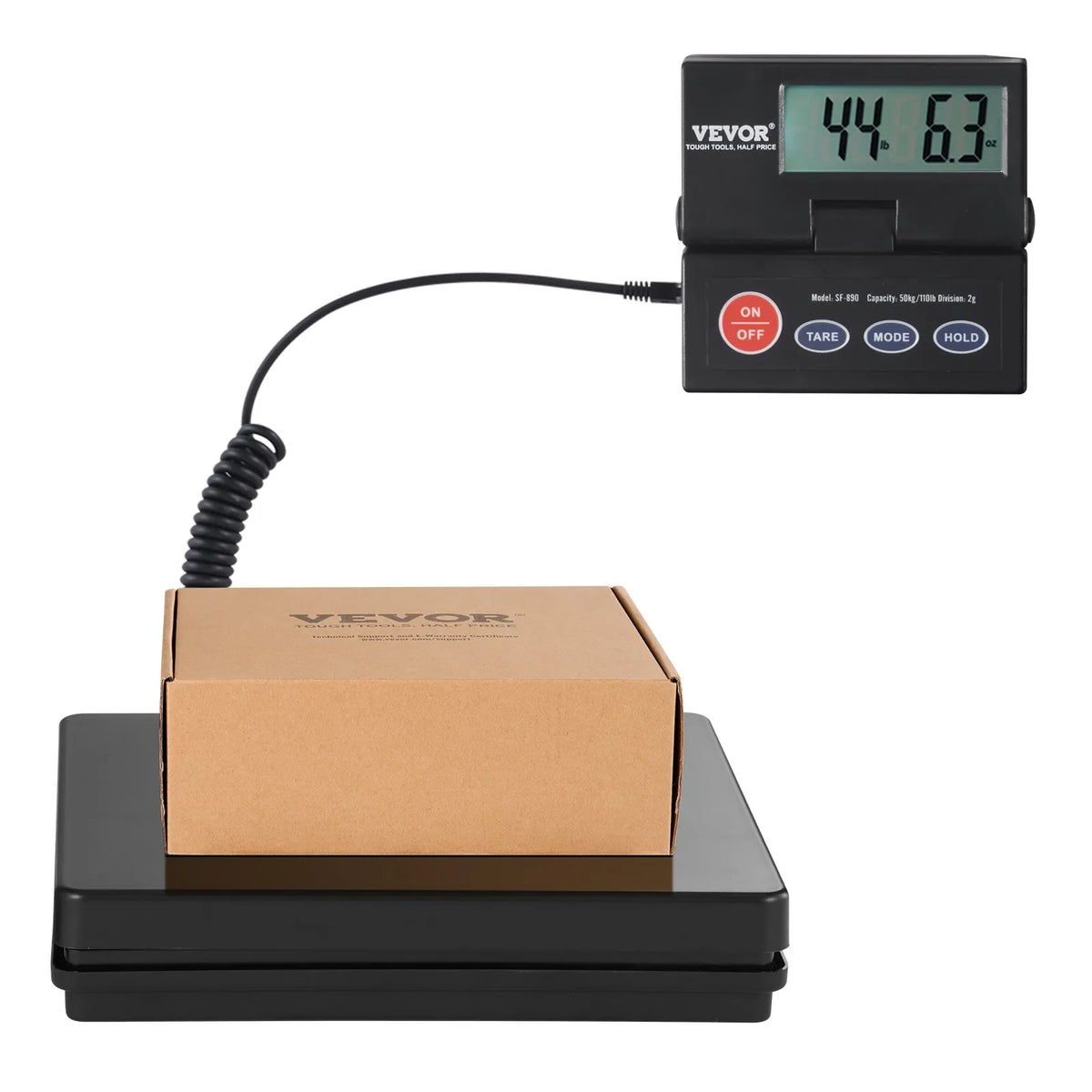 VEVOR digitālie pasta svari, 49,9 kg × 2 g, AC/DC barošana, LCD displejs