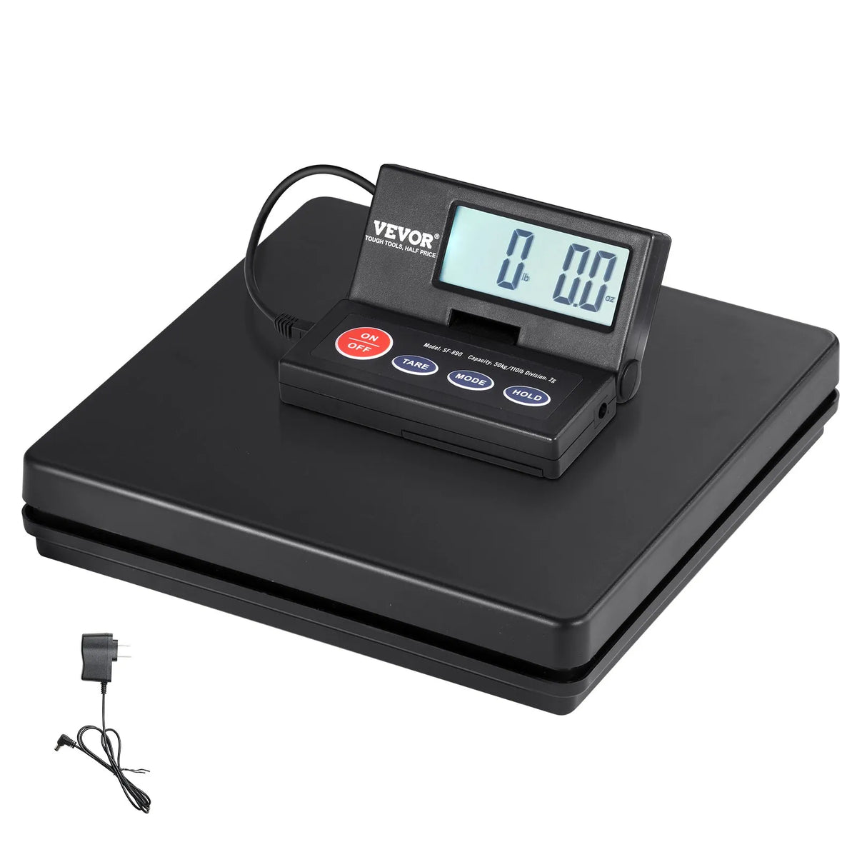 VEVOR digitālie pasta svari, 49,9 kg × 2 g, AC/DC barošana, LCD displejs