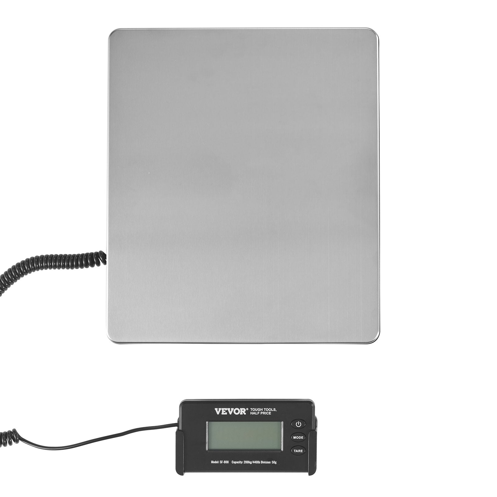 VEVOR  digitālie sūtījumu pasta svari, 200 kg ar precizitāti līdz 50 g, AC/DC, LCD Displejs