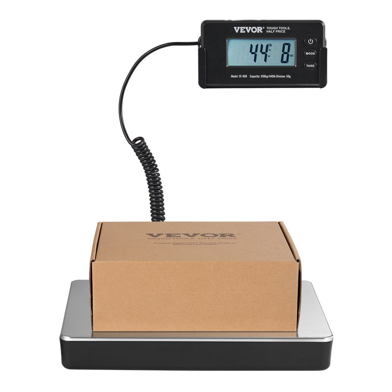 VEVOR  digitālie sūtījumu pasta svari, 200 kg ar precizitāti līdz 50 g, AC/DC, LCD Displejs
